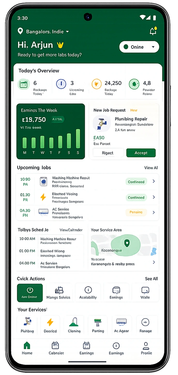 Provider App interface