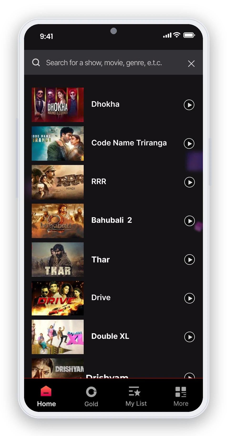 OTT app screen 26