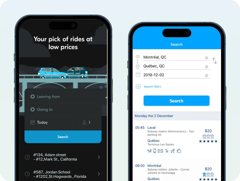 Rideshare driver app
