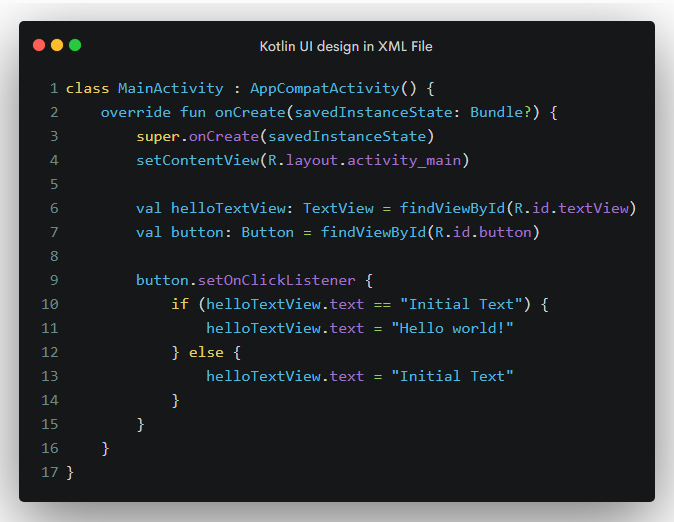 Kotlin UI design in XML File