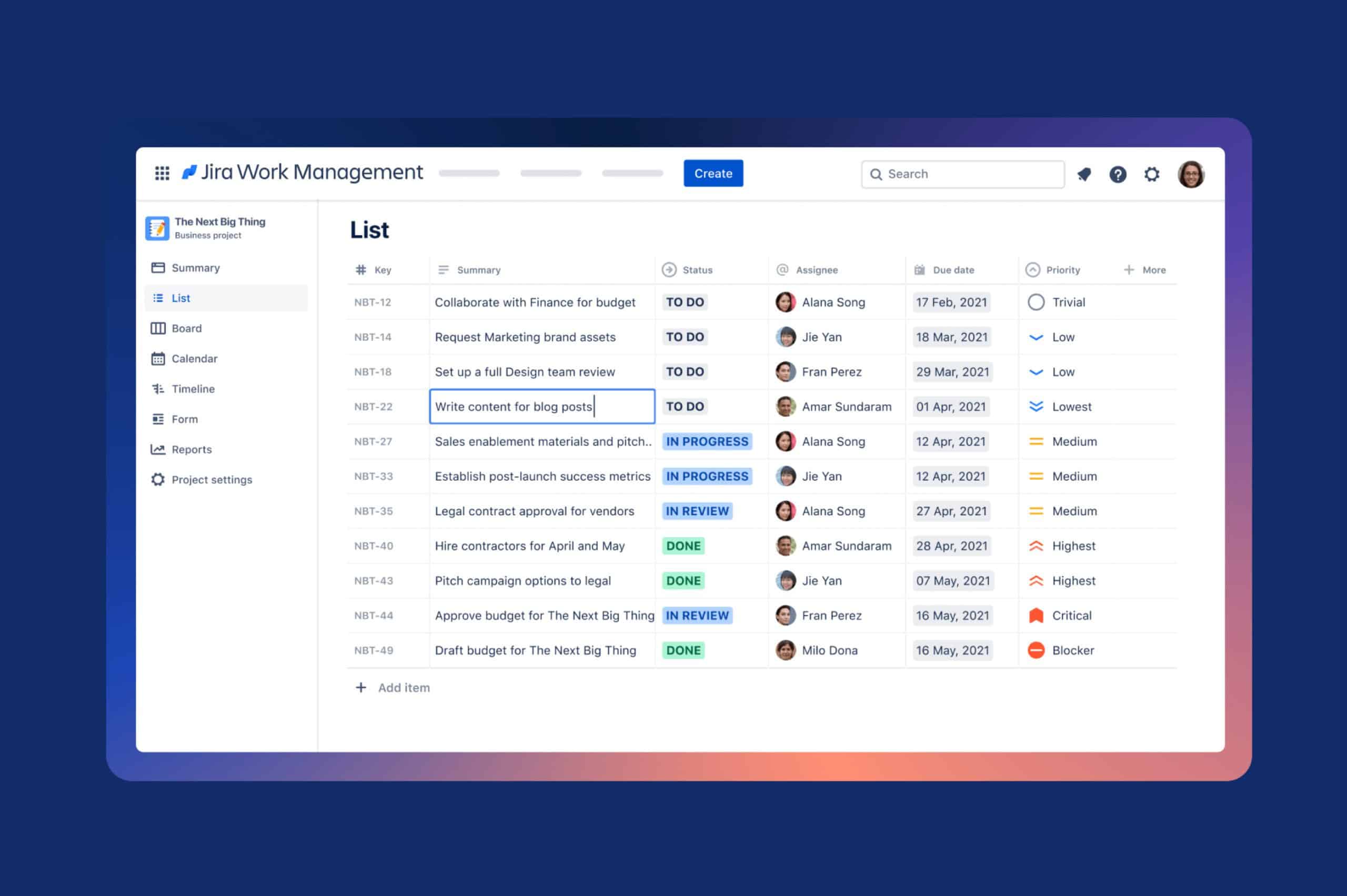 JIRA Work Management