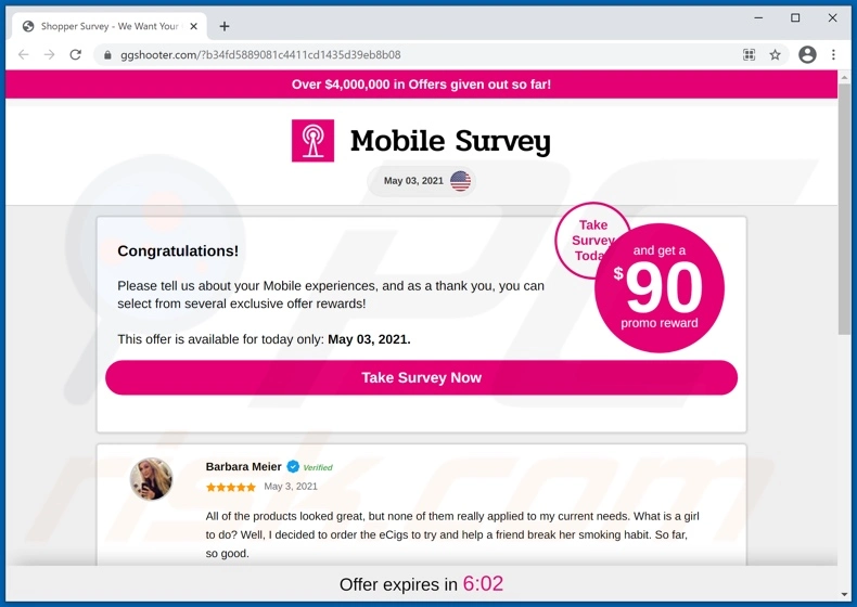 Example of Survey scams