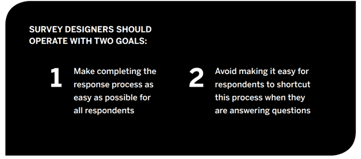 Goals for survey designers for fraud detection