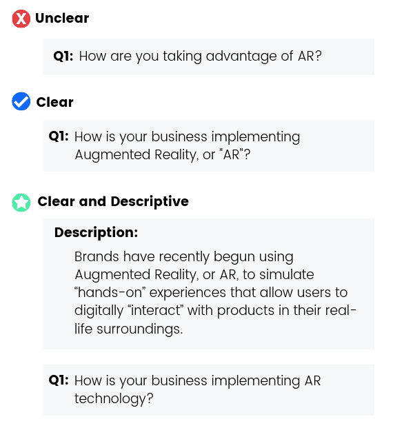 improve survey quality with clear concepts