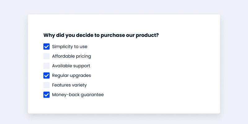 improve survey quality with multiple choices